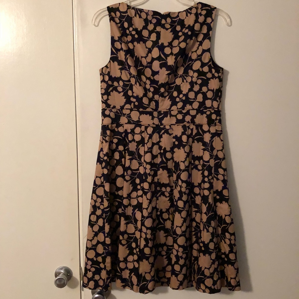 TALBOTS Navy Blue/Tan Floral Dress - Picture 7 of 8